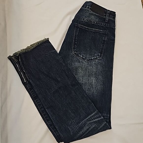 Mens Embellish nyc  distressed side abd ankle zipper jeans 34 - Picture 5 of 9